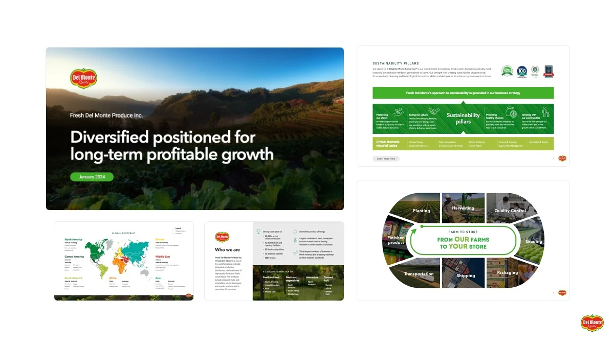 Investor Presentation Grid of Slides
