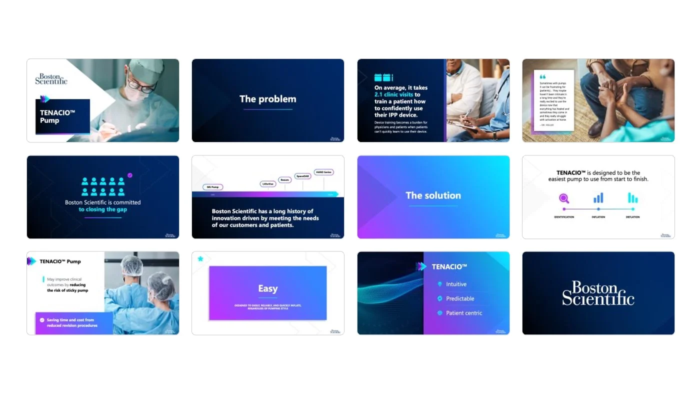Medical Device Sales Presentation Grid of Slides