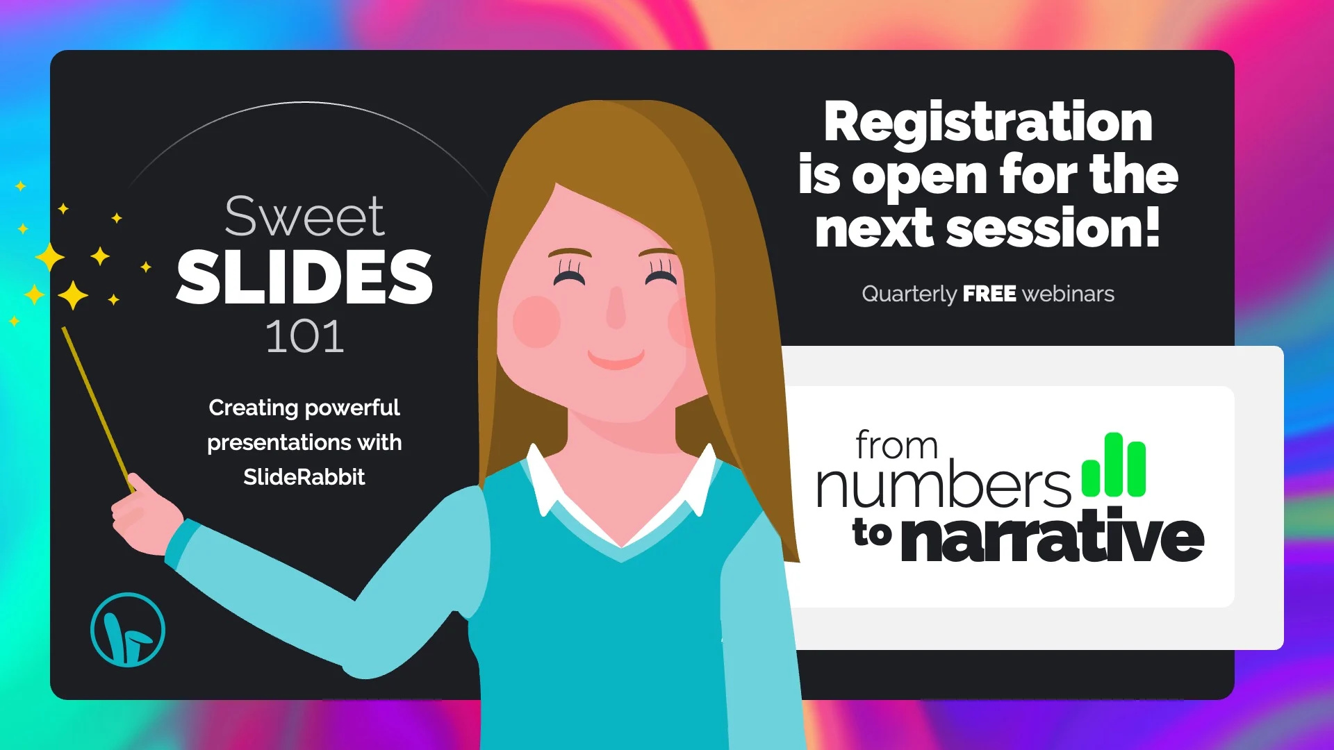 Announcing our next presentation skills training session, From Numbers to Narrative