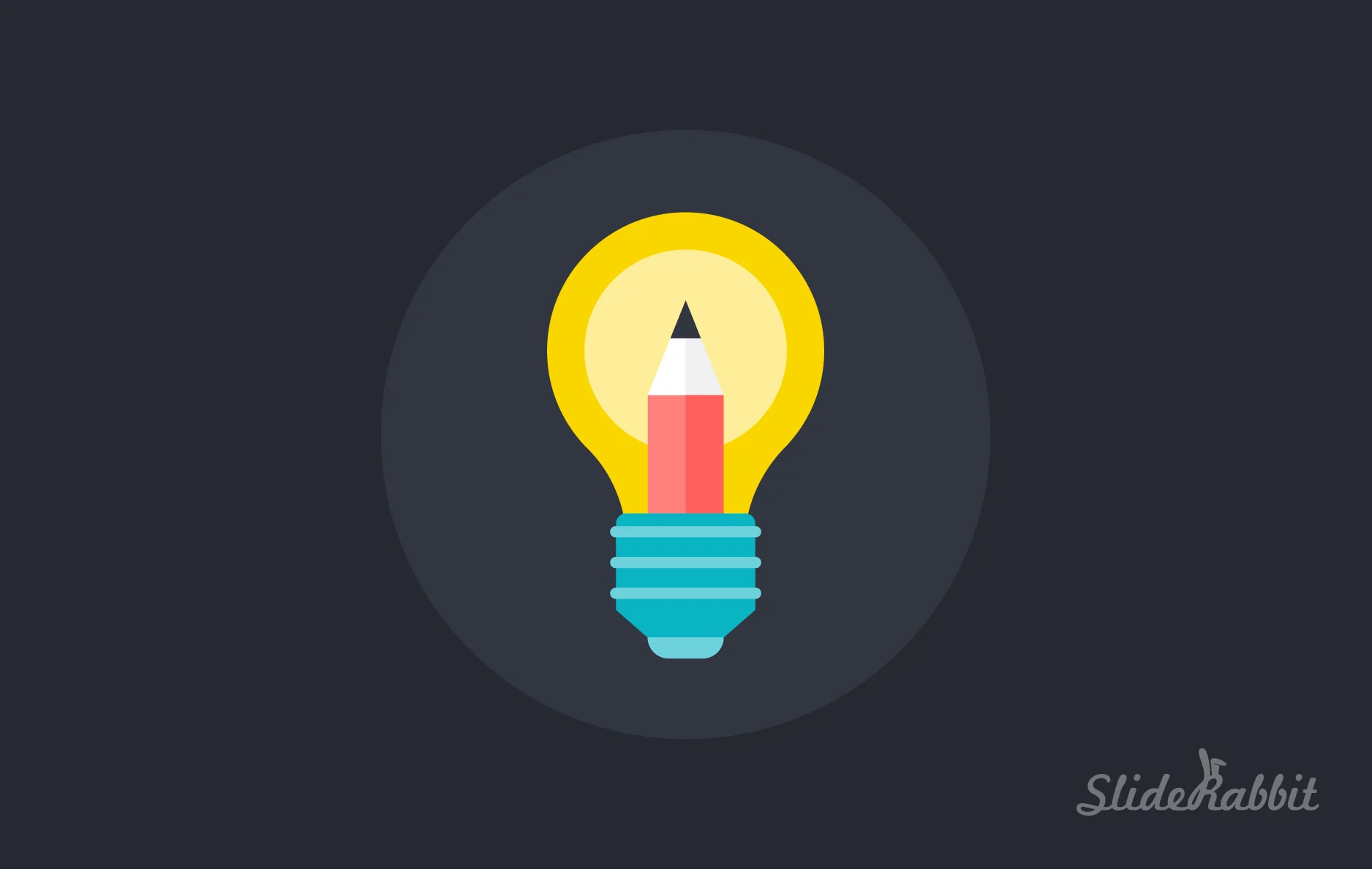 SlideRabbit lightbulb with pencil representation presentation ideas and presentation skills training
